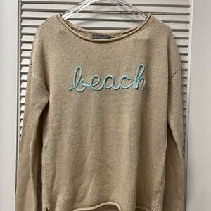 MARLED✨M✨Beige Sweater with Blue Embroidery